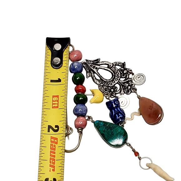 Vintage Safety Pin Brooch Charms Dangle - Picture 3 of 3